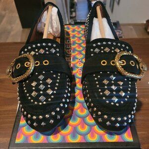 NEW KURT GEIGER LONDON Women's Mayfair Eagle Buckle Studded Loafers US Size 5 EU